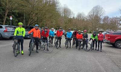 Cyclist in winter gear