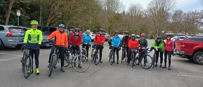 Cyclist in winter gear