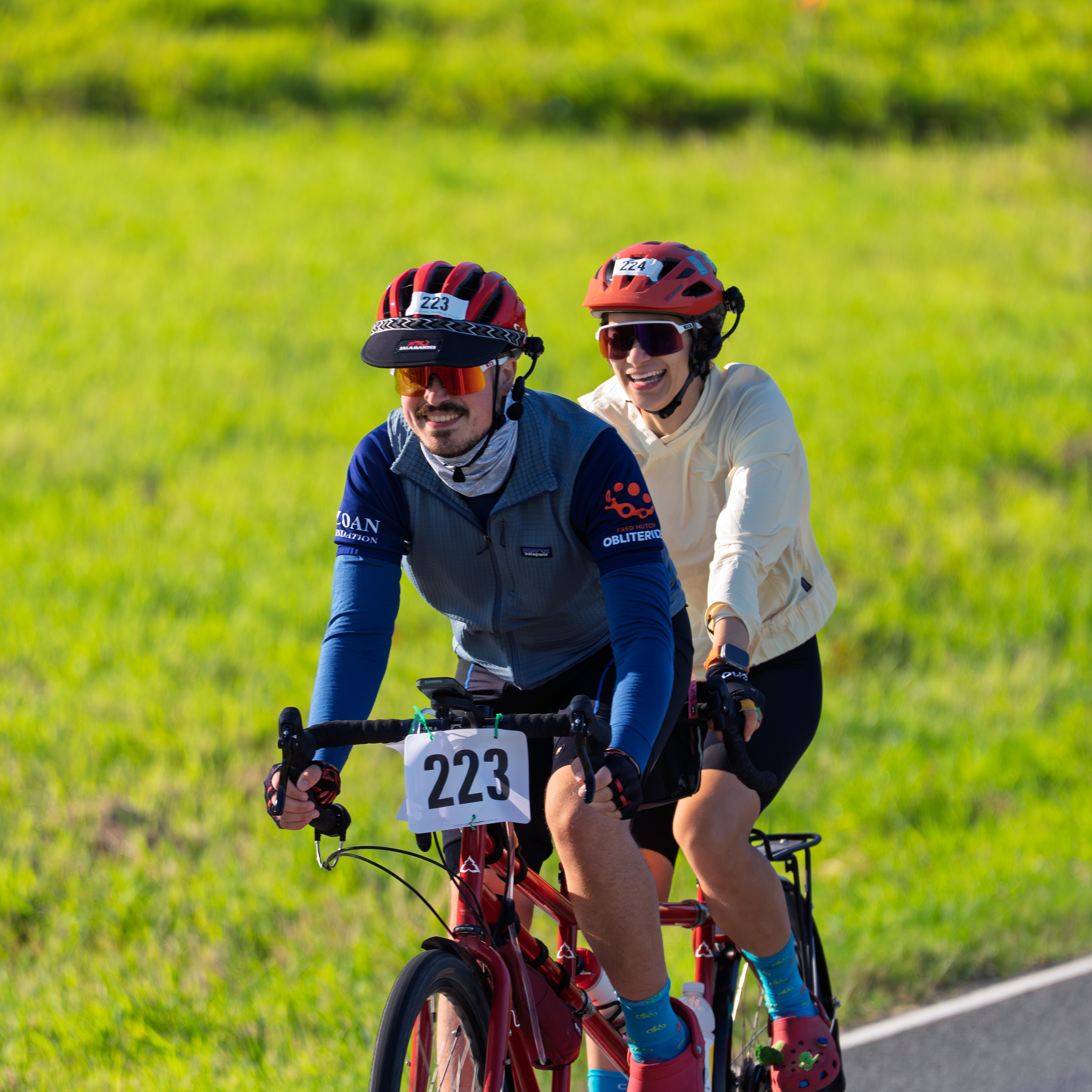 Happy on a tandem