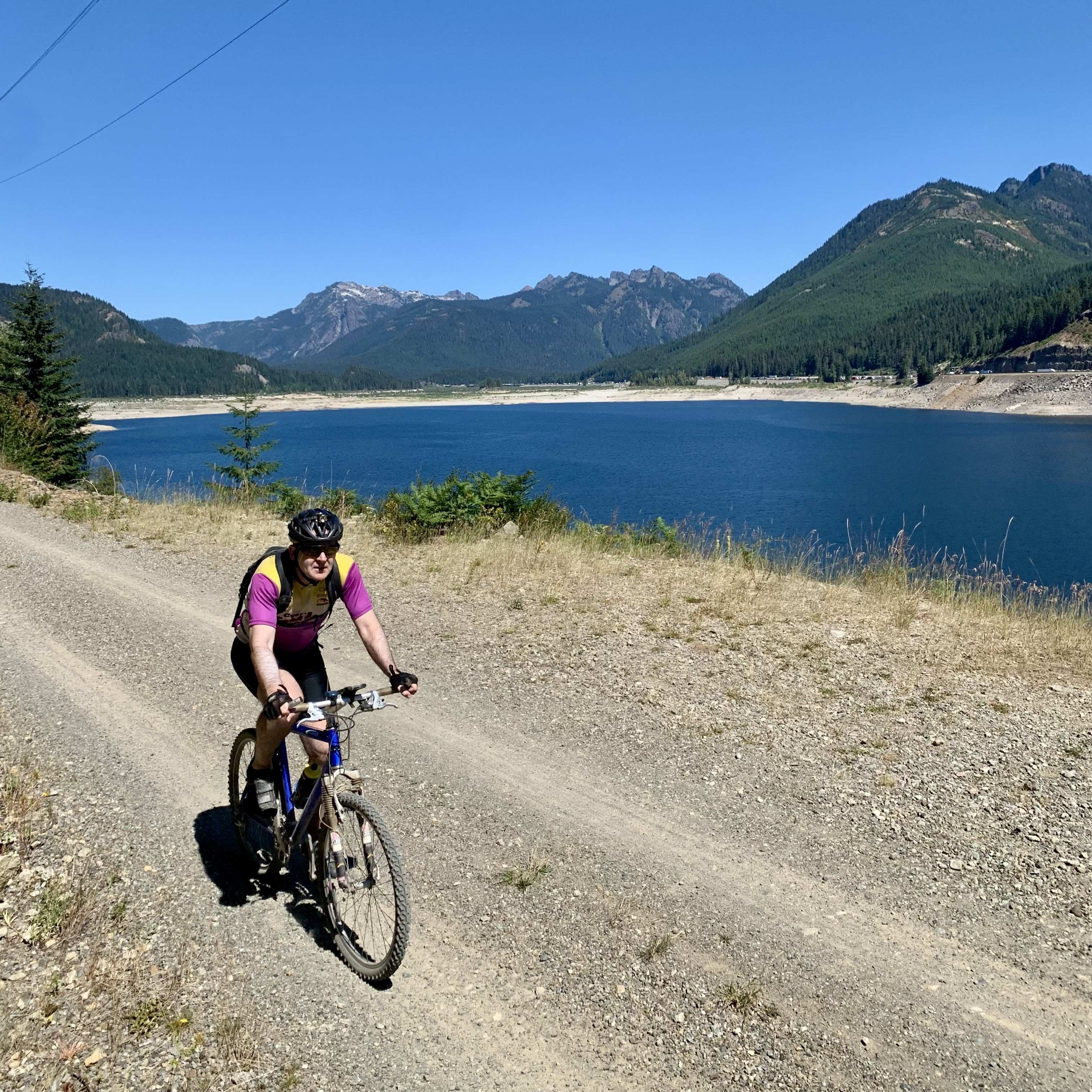 Keechelus Lake provided a beautiful blue backdrop