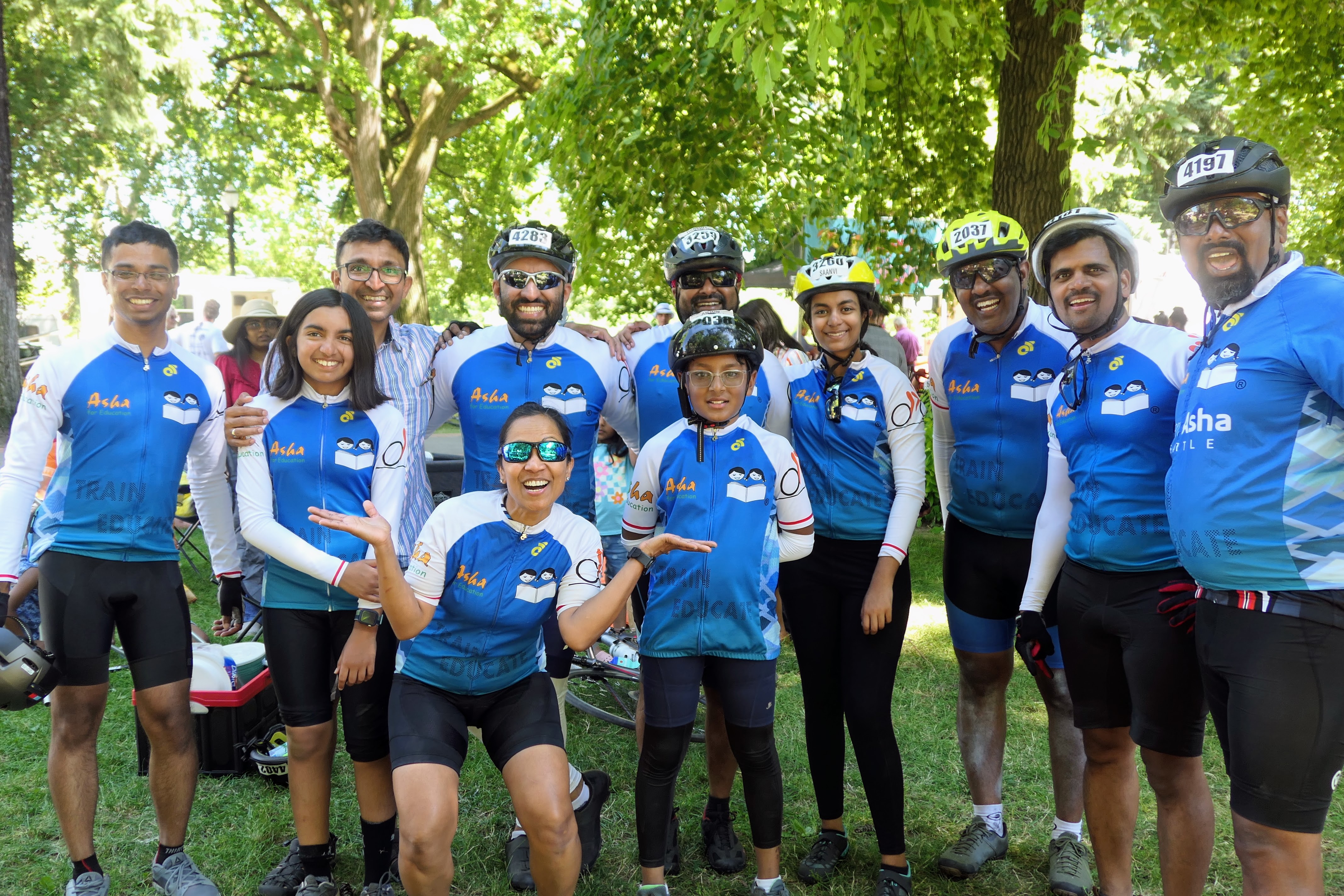 ASHA for Education having a blast at the finish of STP