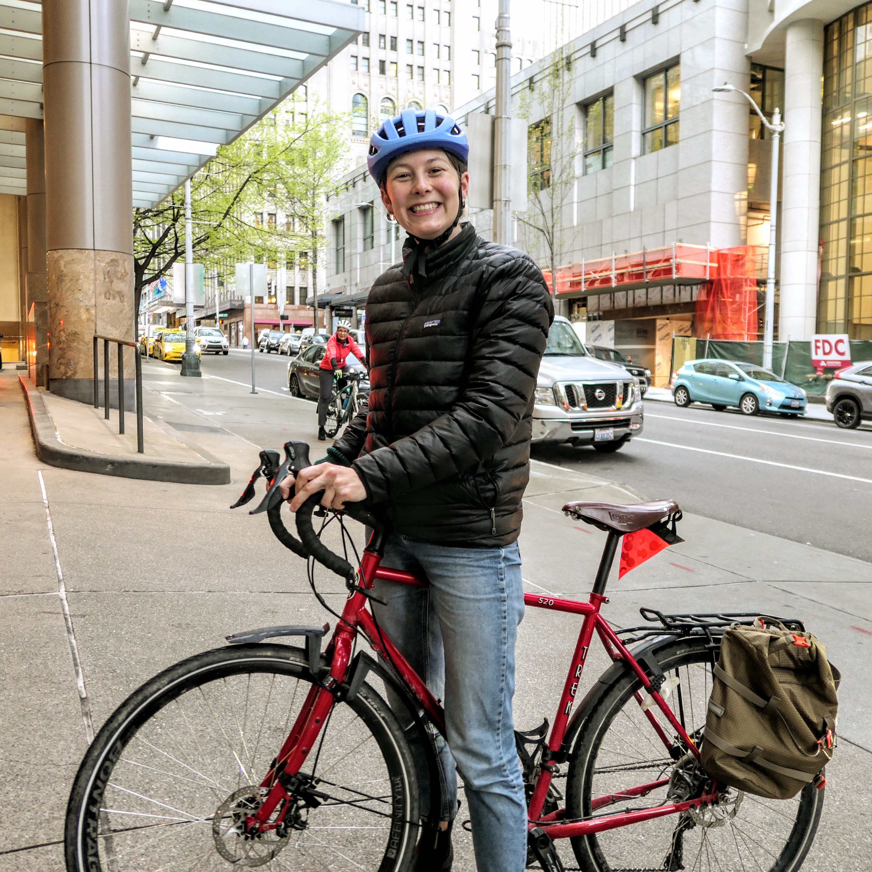 Breakfast participants arrived by bike and left with a smile.