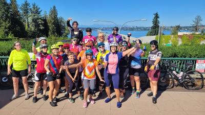 Free Group Ride Leaders at the top of the 520 bridge