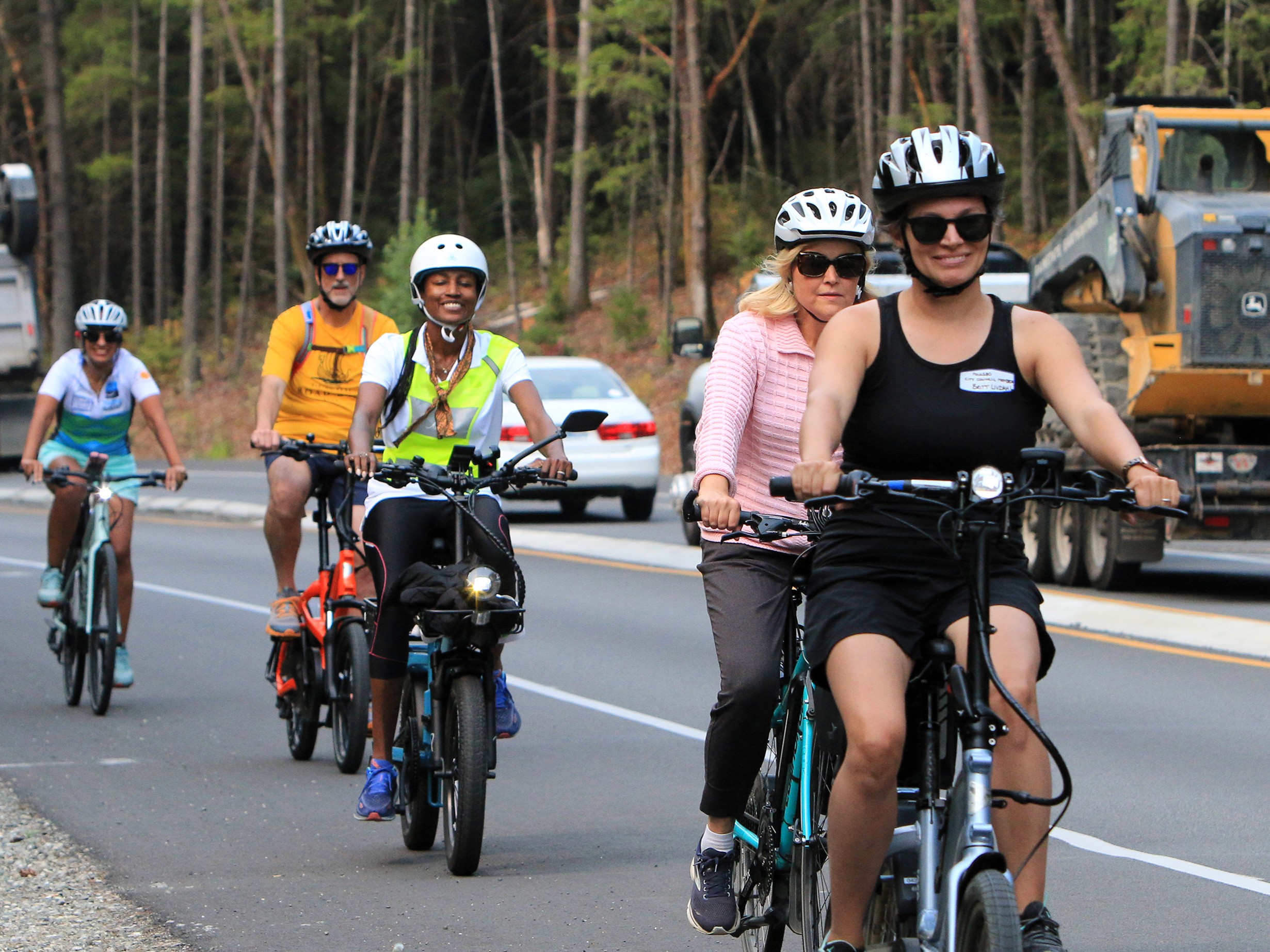 Riding along the proposed trail route