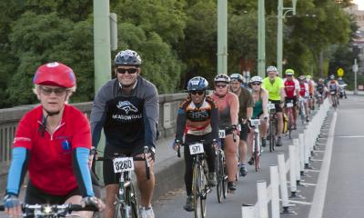 Medical Rider leading other riders