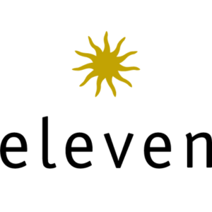 Eleven Winery logo with sun with wavy sunbeams.