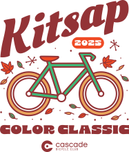 Bicycle with leaves falling around it