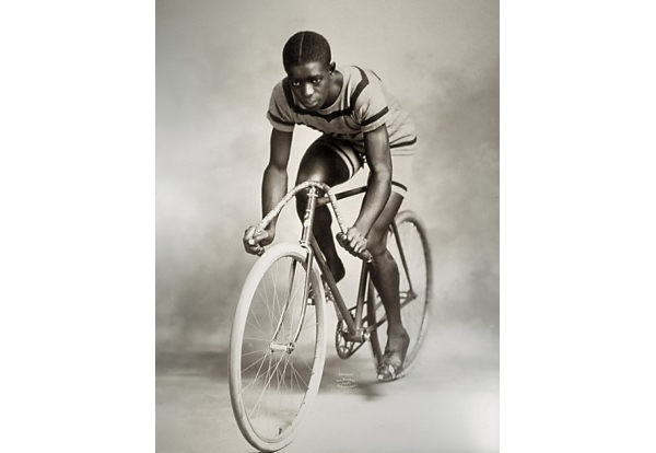 Photo of Major Taylor on a bike